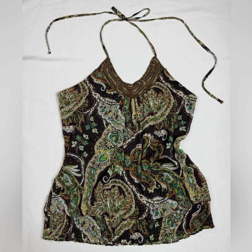 Studio Y Multicolor Paisley Halter Tank Top